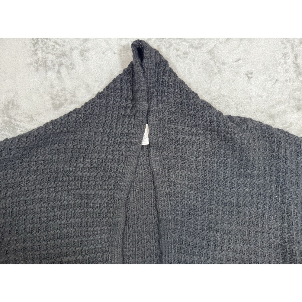 Chicos Cardigan Sweater Womens 2 Black Open Front Wool Blend Indie Sleaze Goblin - Picture 4 of 11